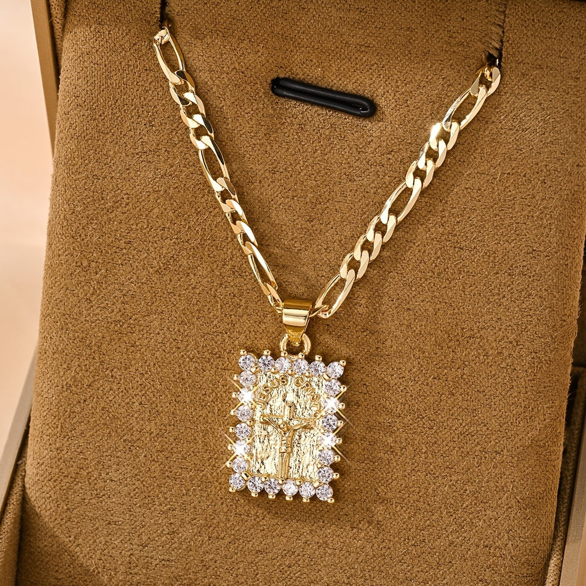 Crystal Halo Cross Pendant Necklace