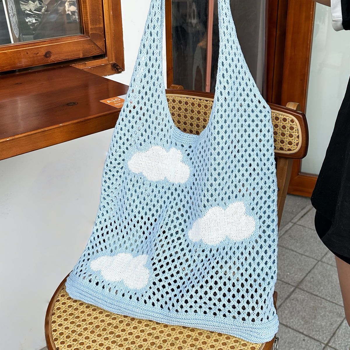 Blue Cloud Mesh Tote