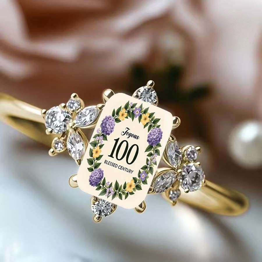Floral Wreath 100th Celebration Ring