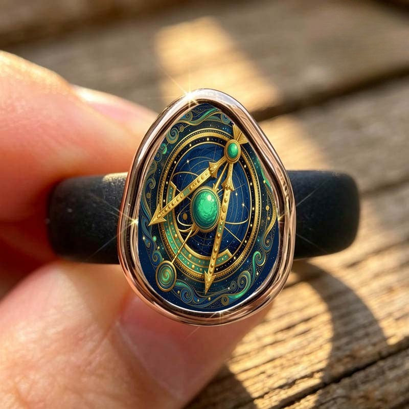 Teardrop Compass Statement Ring