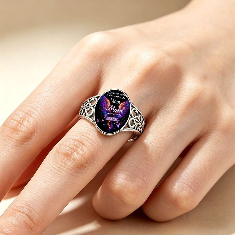Mom In Heaven Memorial Ring