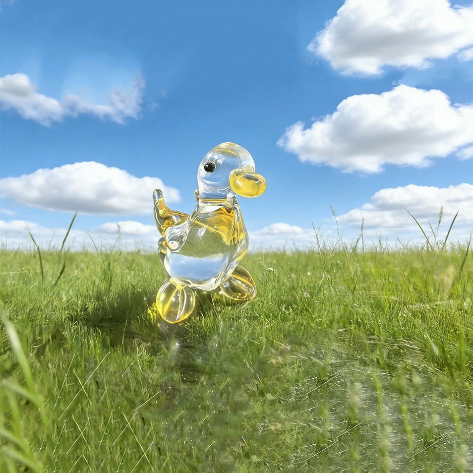 Crystal Duck Figurine Pair