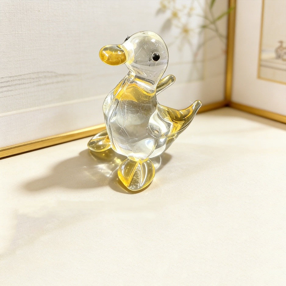 Crystal Duck Figurine Pair
