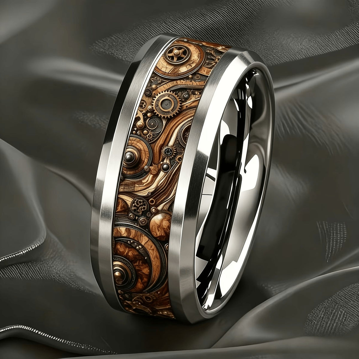 Bronze Gear Inlay Ring