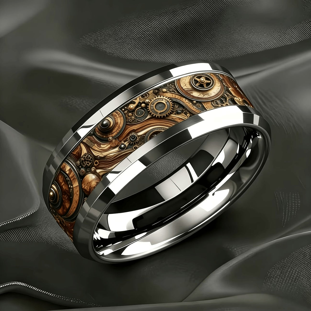 Bronze Gear Inlay Ring