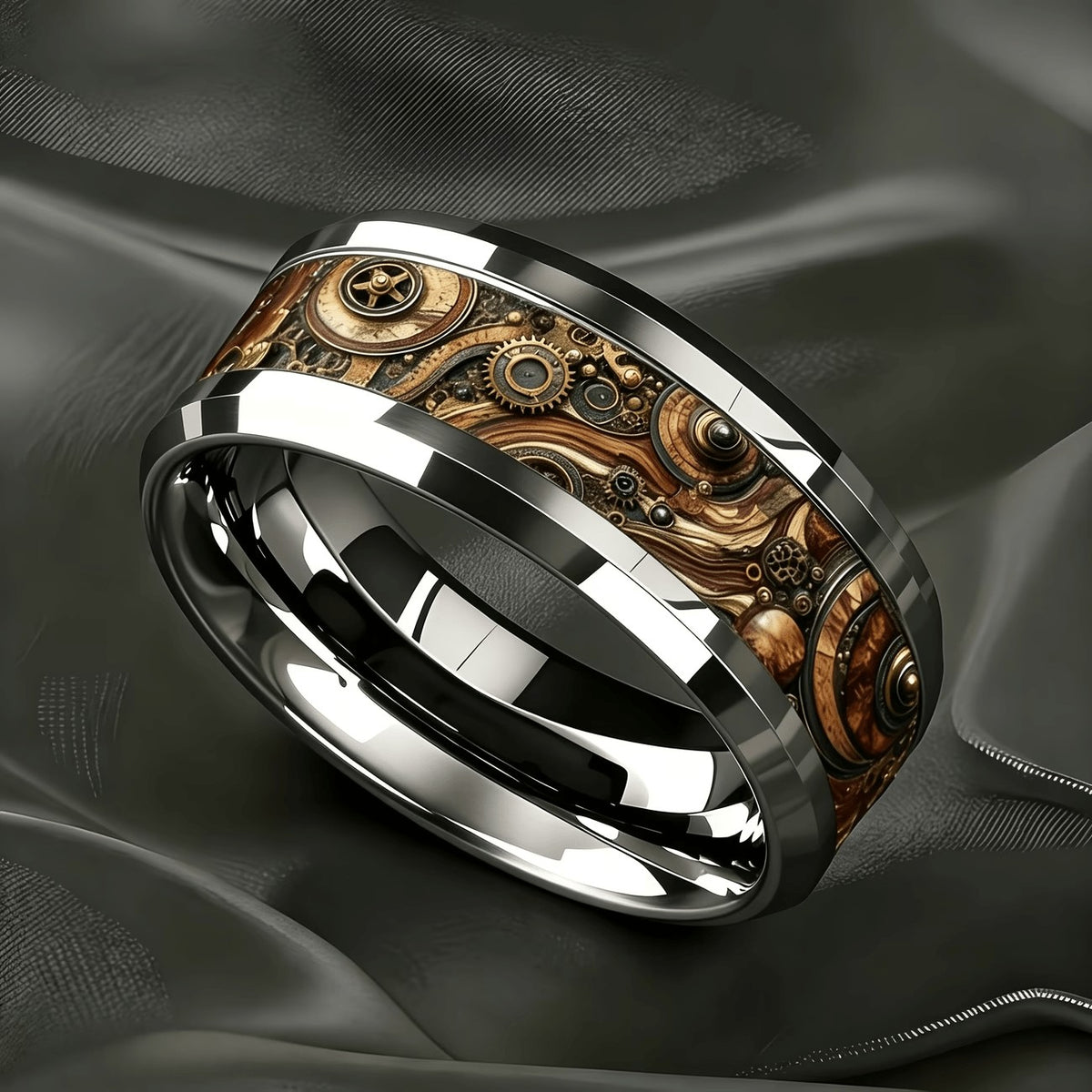 Bronze Gear Inlay Ring