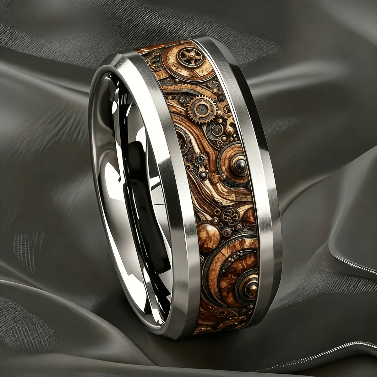 Bronze Gear Inlay Ring