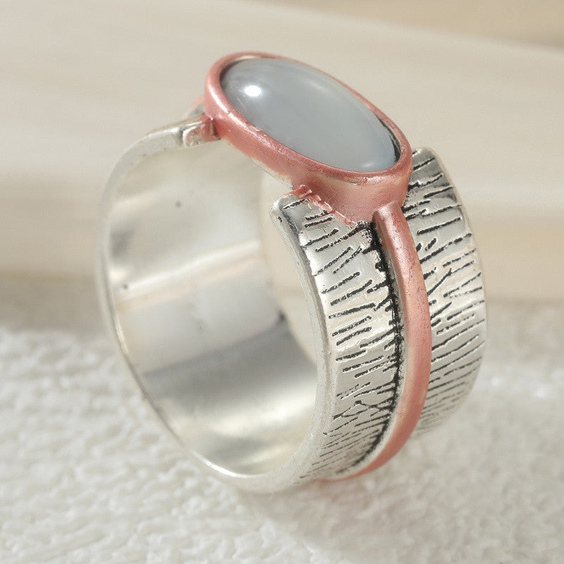 Bark Texture Oval Ring