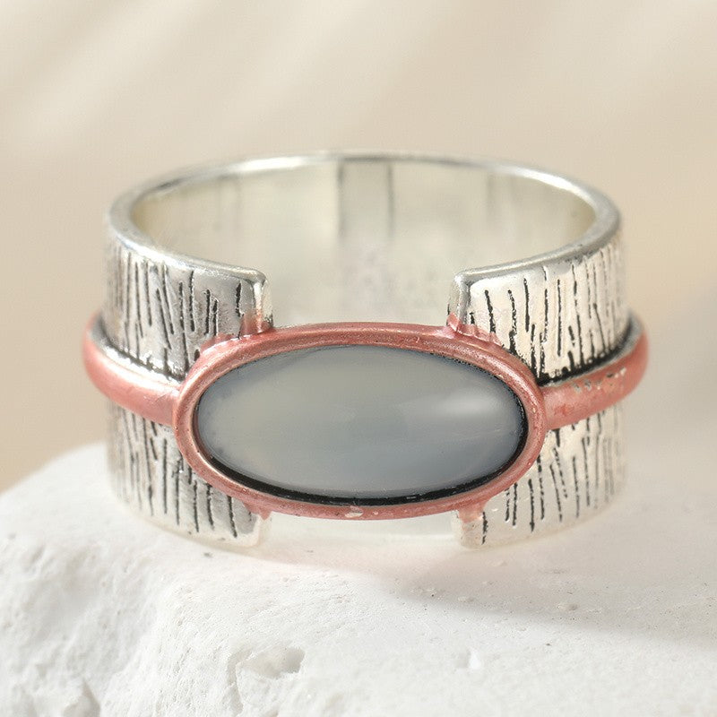 Bark Texture Oval Ring