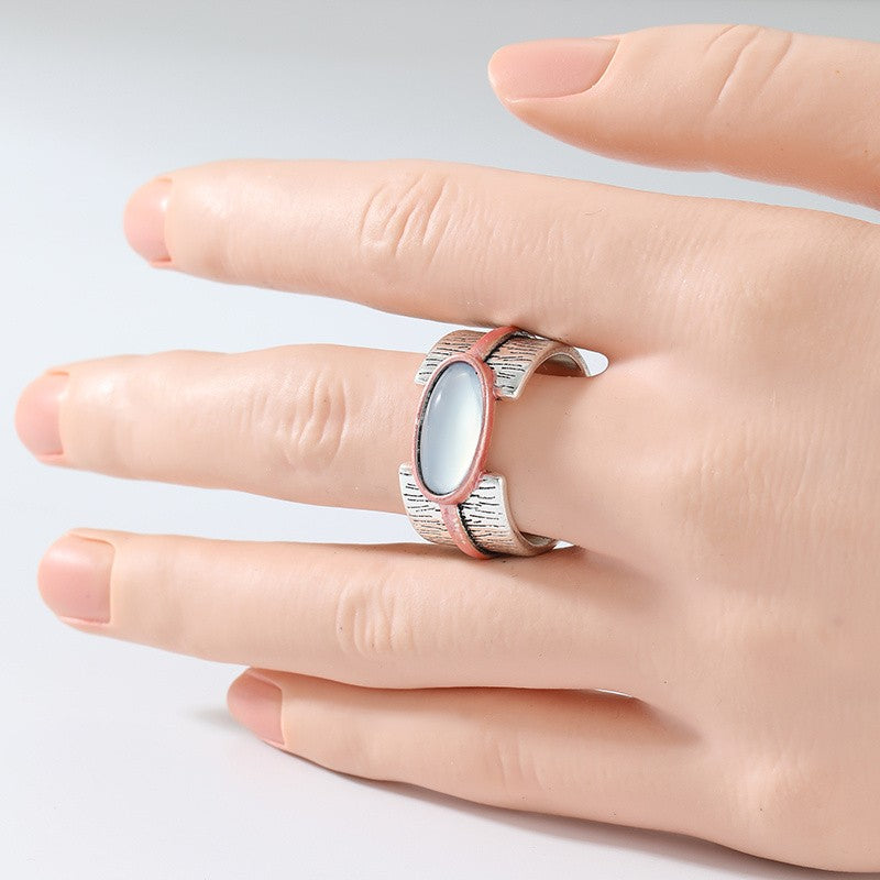 Bark Texture Oval Ring