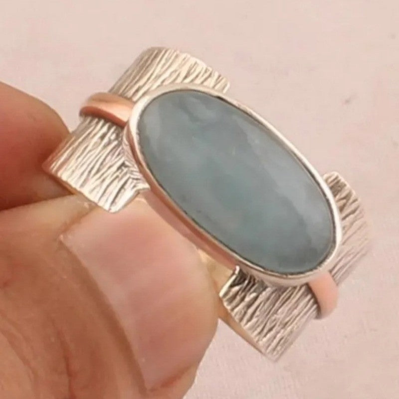 Bark Texture Oval Ring