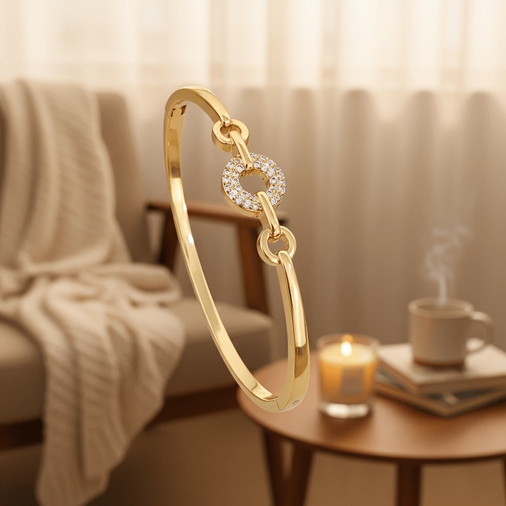 Crystal Circle Link Bracelet