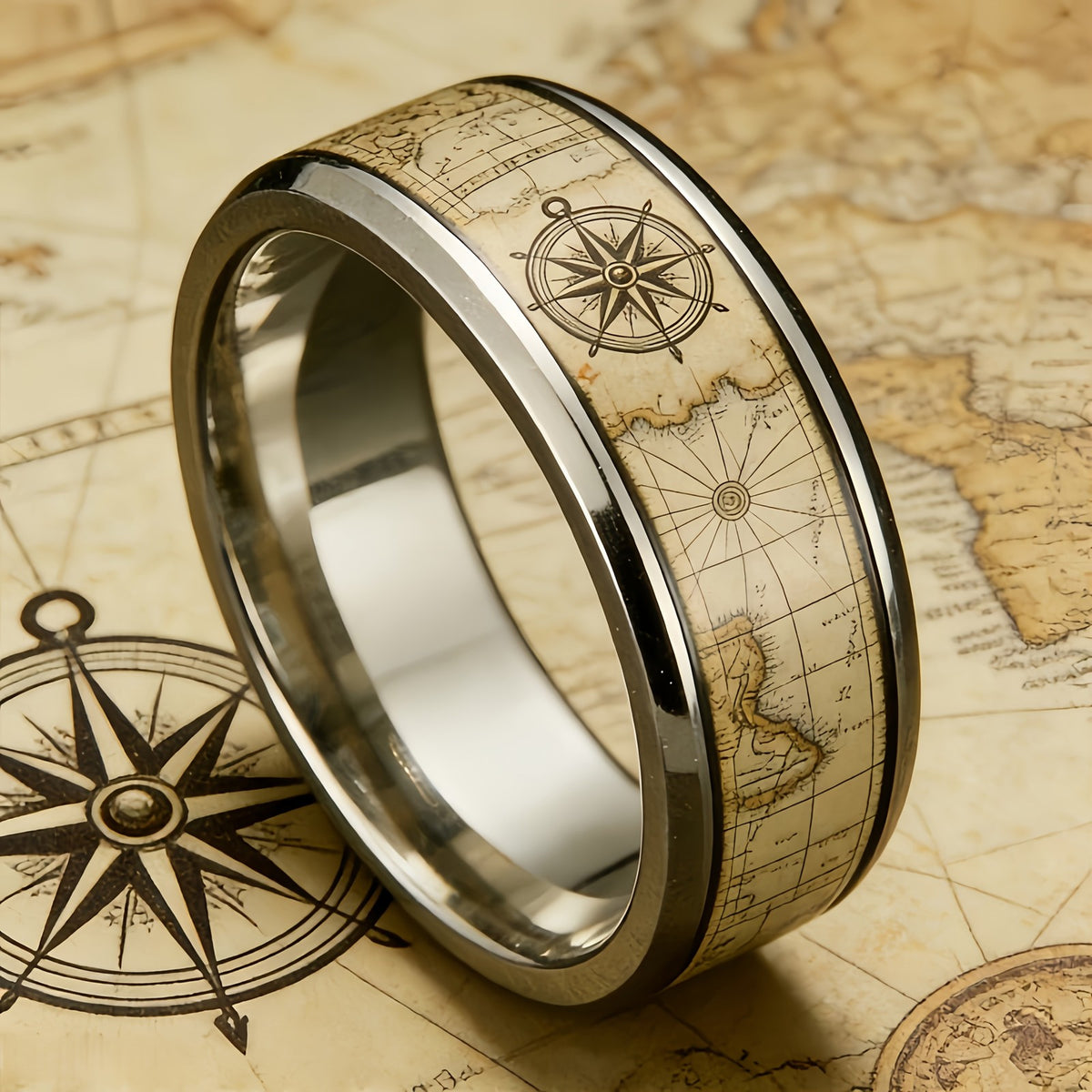 Compass Map Ring