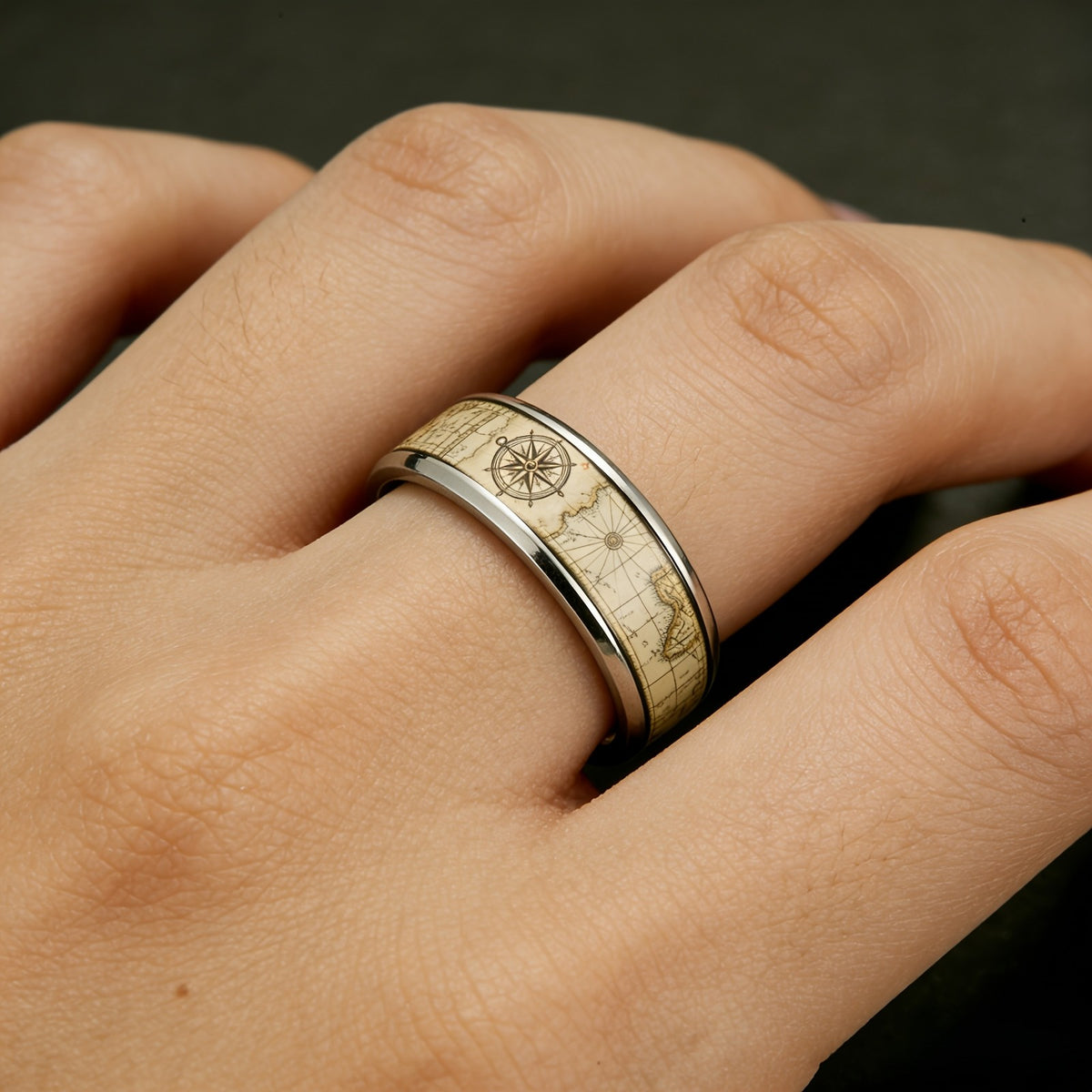 Compass Map Ring