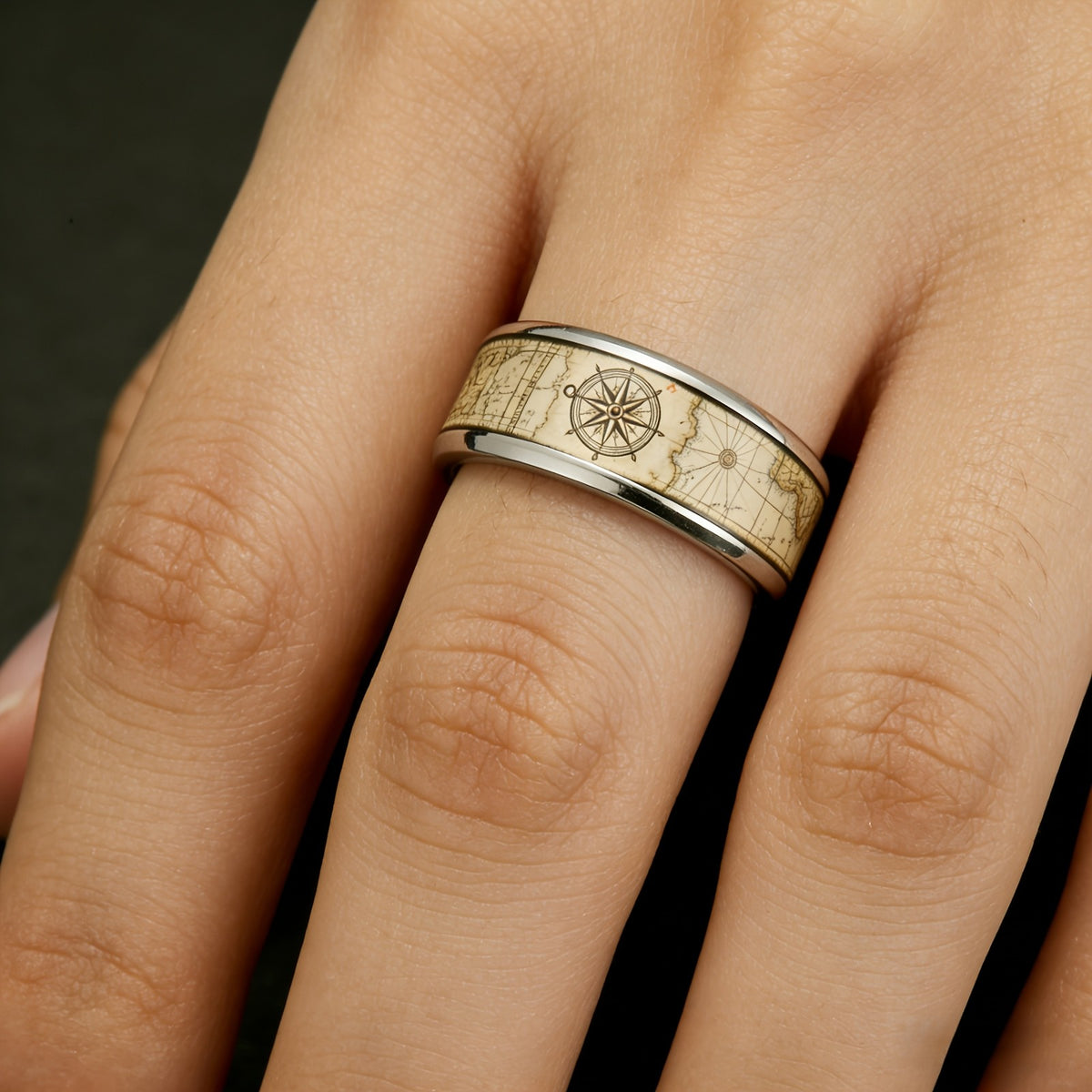 Compass Map Ring