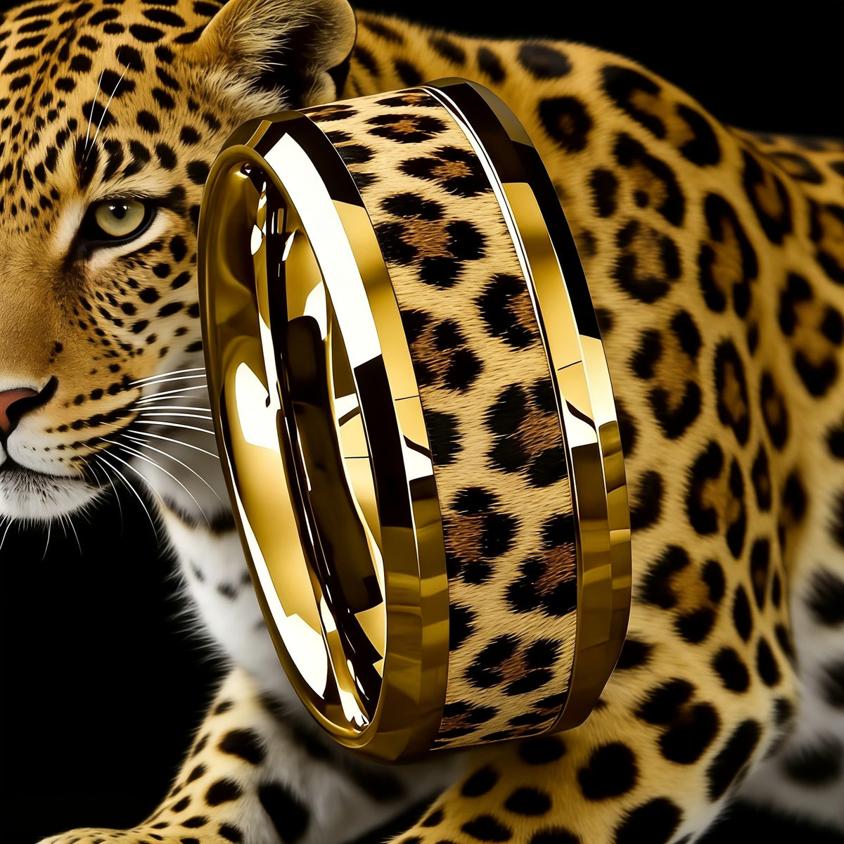 Leopard Print Wide Band Ring
