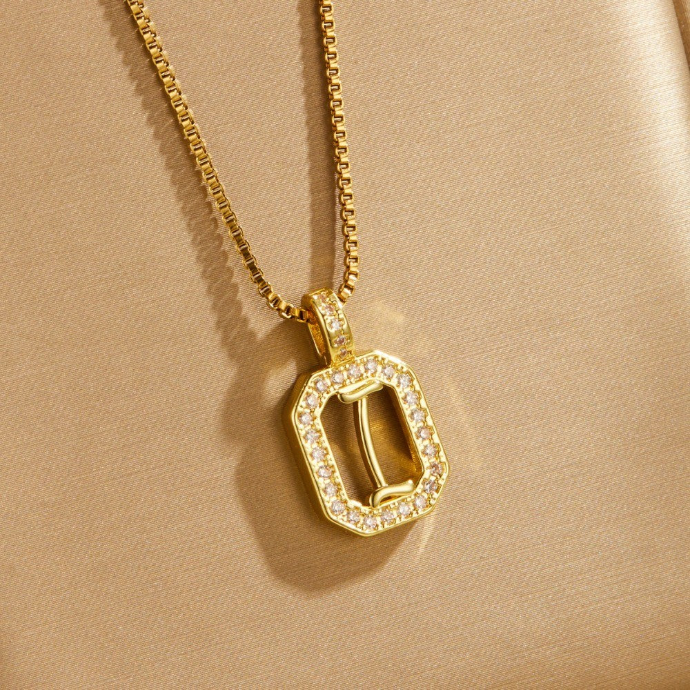 Crystal Initial Octagon Necklace