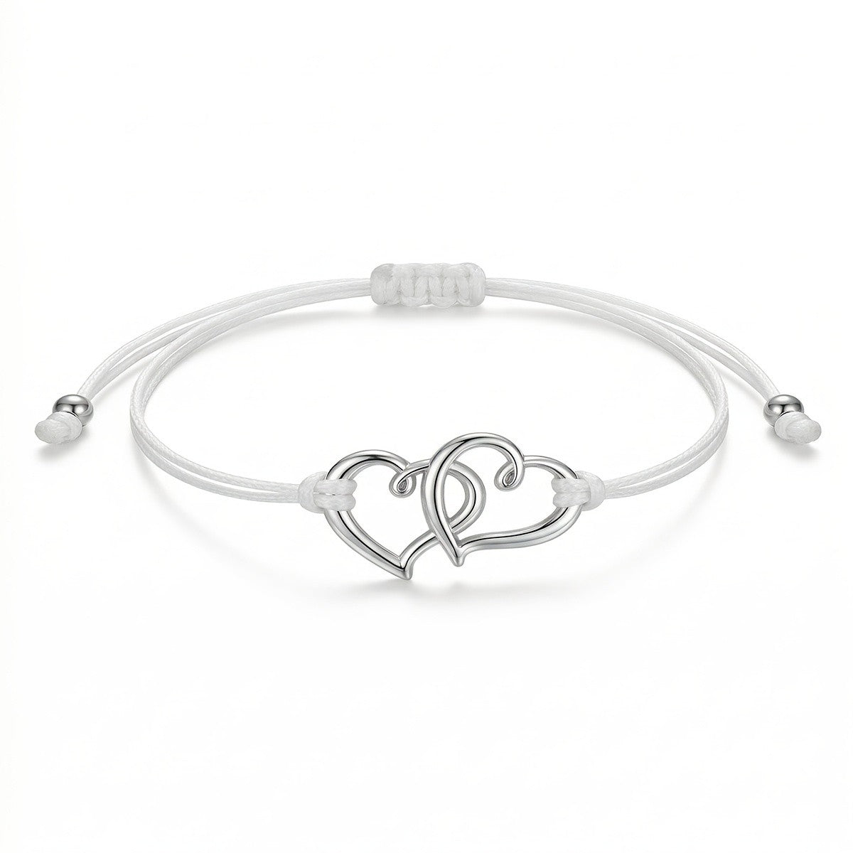 Intertwined Heart Adjustable Anklet