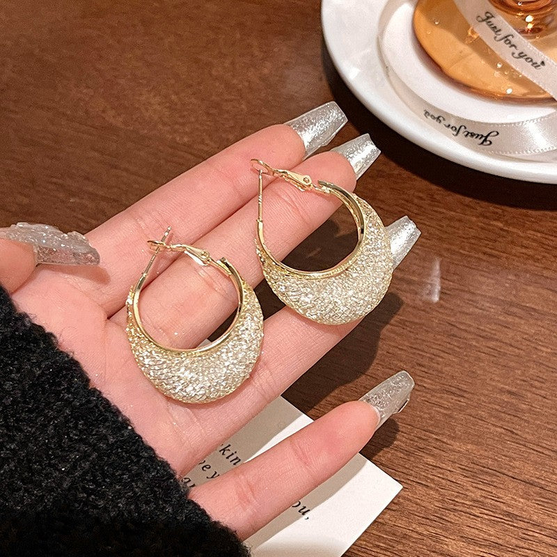 Gold-Tone Mesh Hoop Earrings
