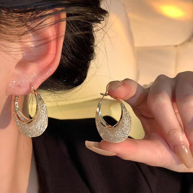 Gold-Tone Mesh Hoop Earrings