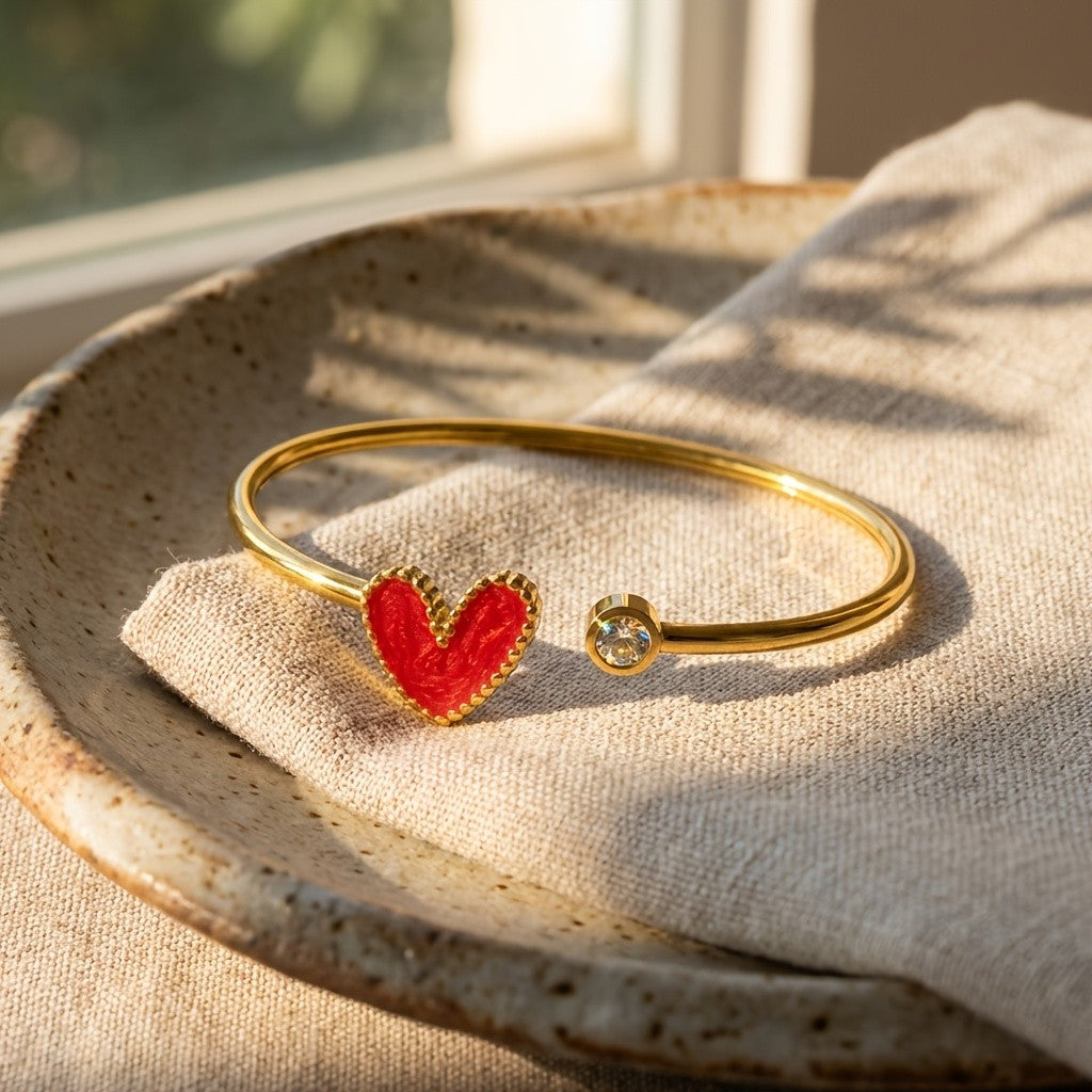 Red Heart Open Bangle