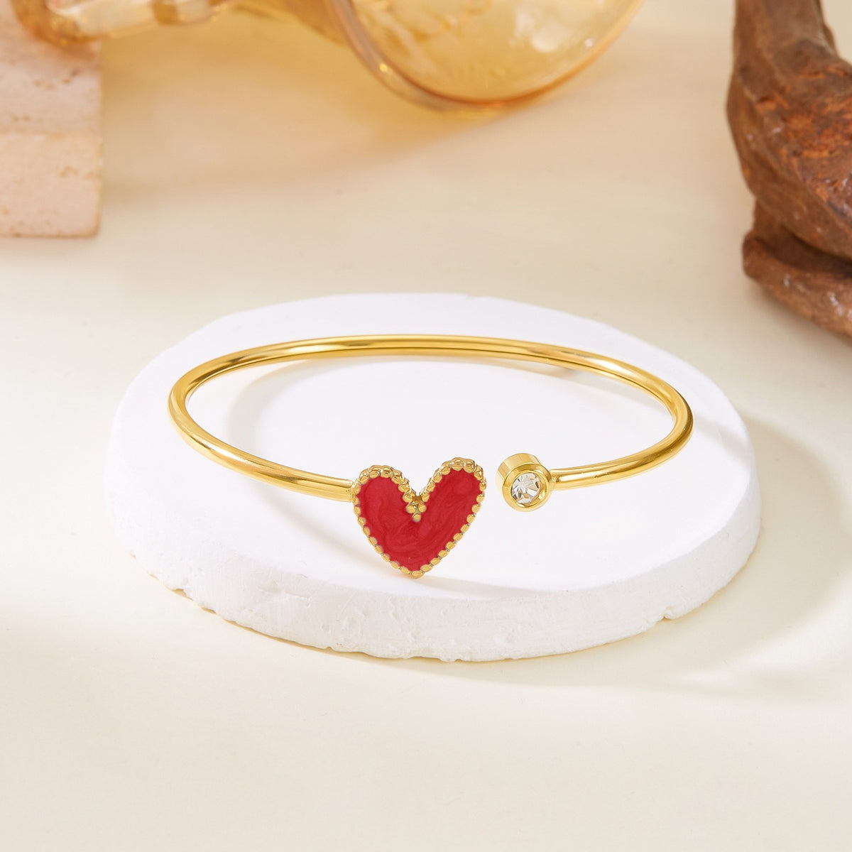 Red Heart Open Bangle