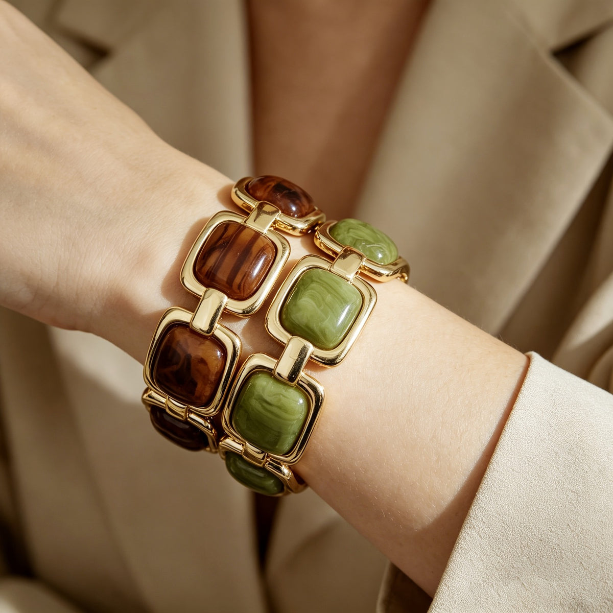 Square Resin Link Bangle