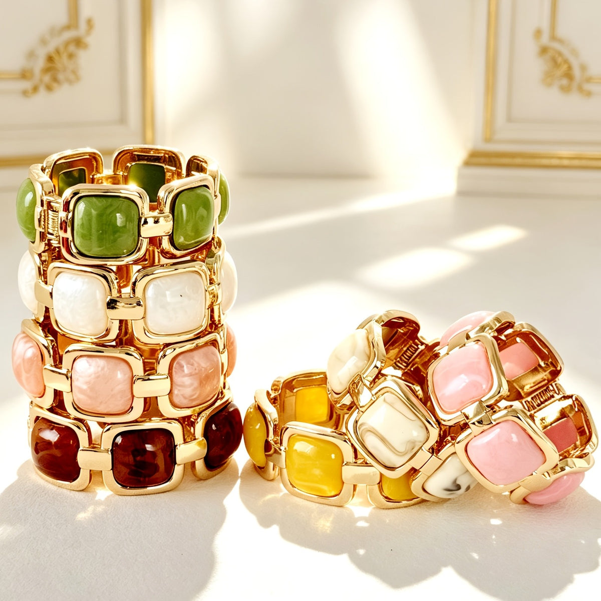 Square Resin Link Bangle