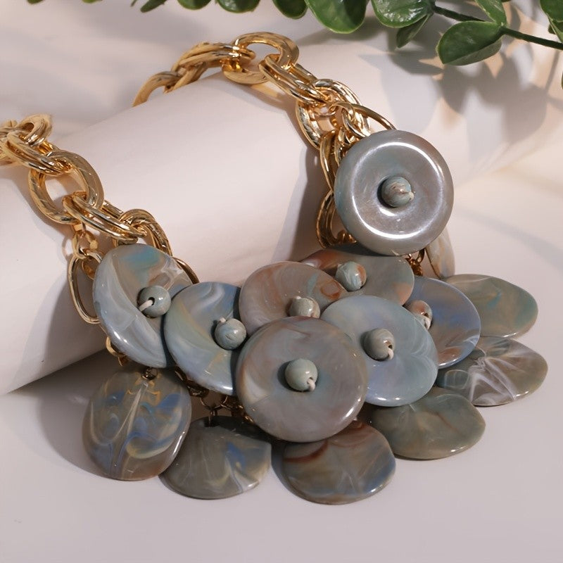 Swirl Resin Statement Necklace