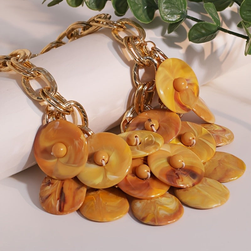 Swirl Resin Statement Necklace