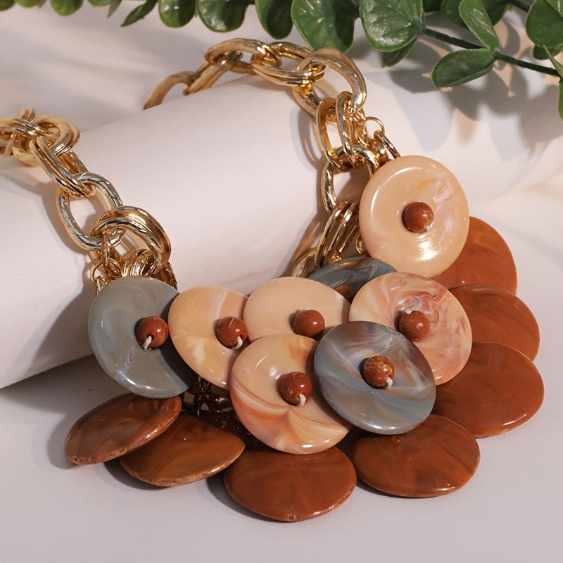 Swirl Resin Statement Necklace
