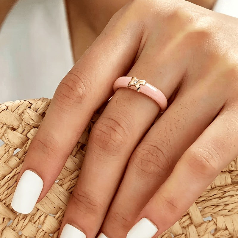 Ceramic X Shape Ring
