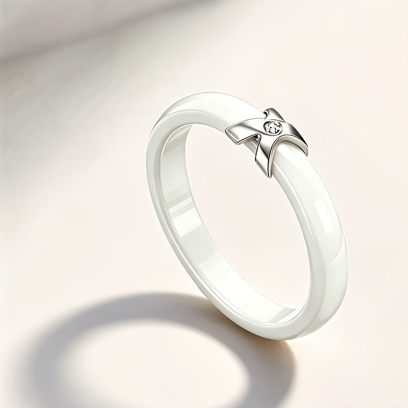 Ceramic X Shape Ring