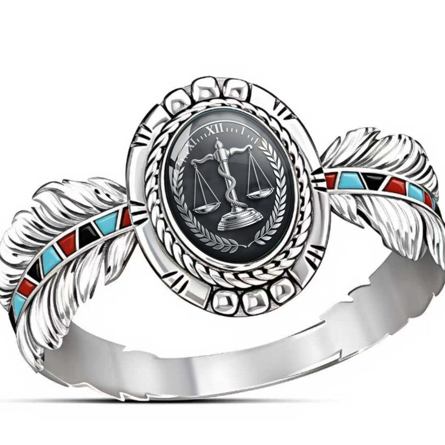 Scales of Justice Statement Ring