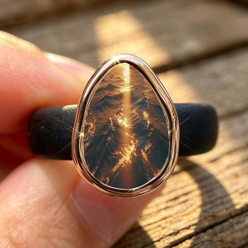 Ocean Glow Teardrop Ring