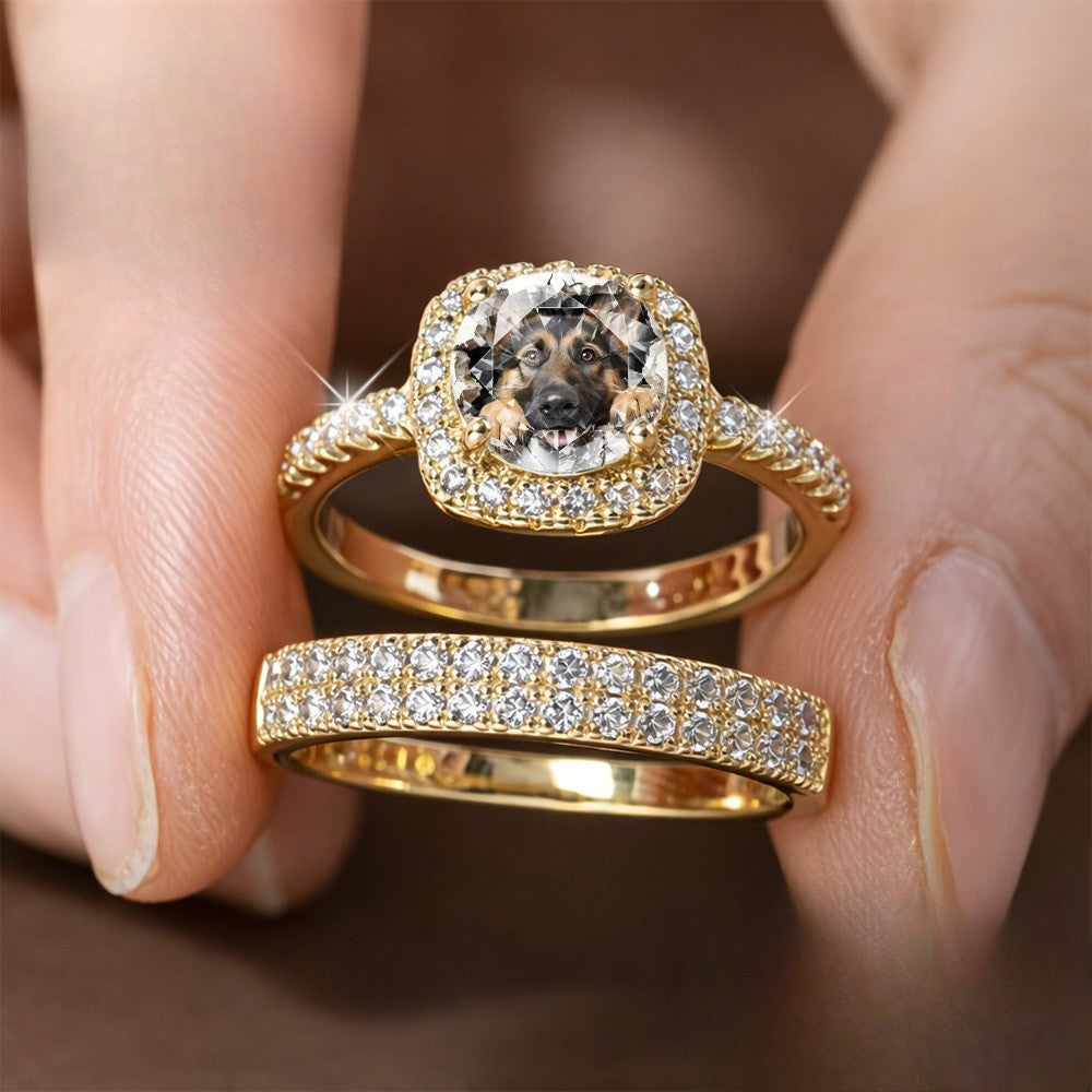 Dog Breakthrough Crystal Ring Set