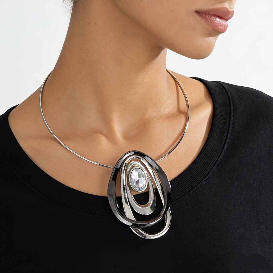 Crystal Swirl Collar Pendant