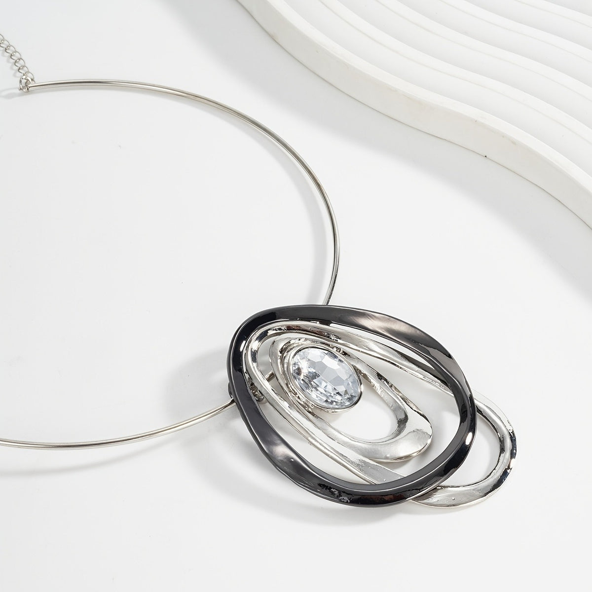 Crystal Swirl Collar Pendant
