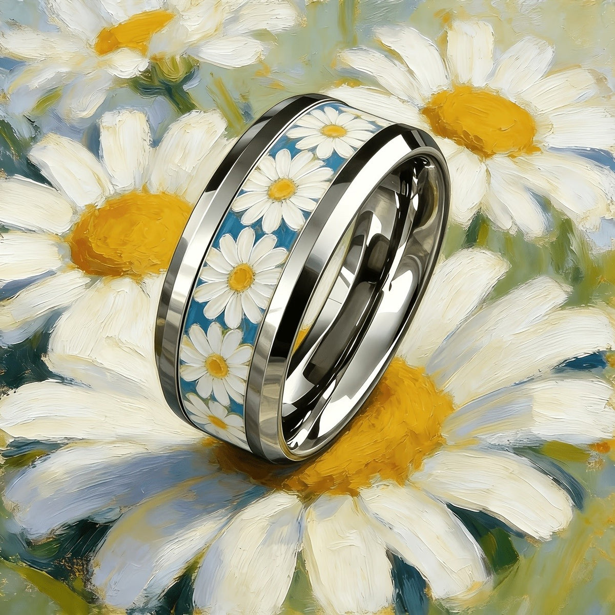 Daisy Floral Band Ring