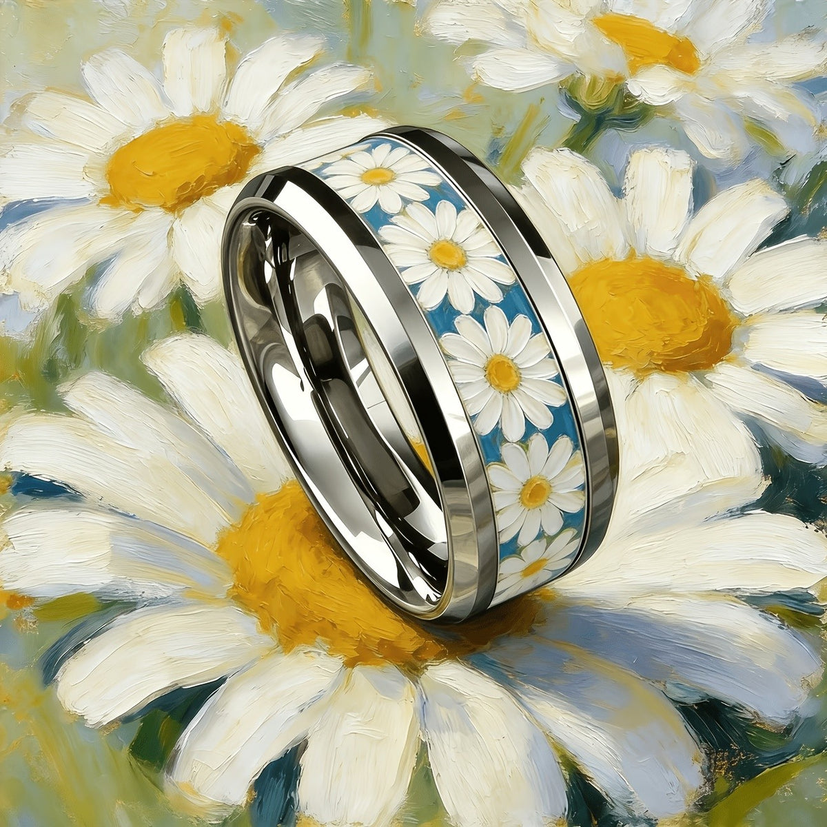 Daisy Floral Band Ring