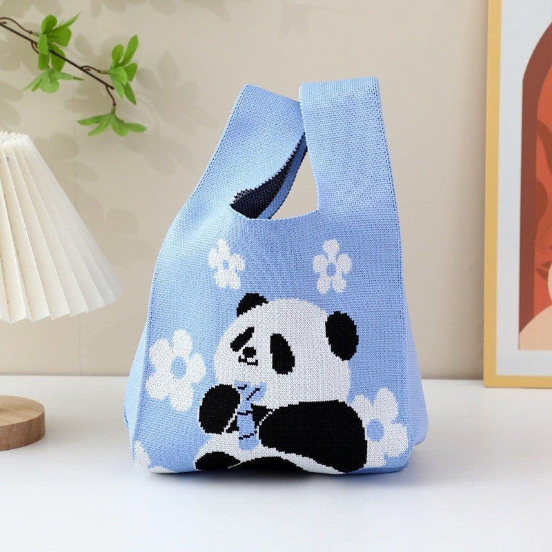 Panda Floral Knit Tote