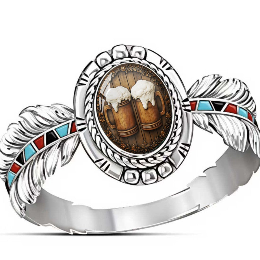 Beer Mug Oval Ring