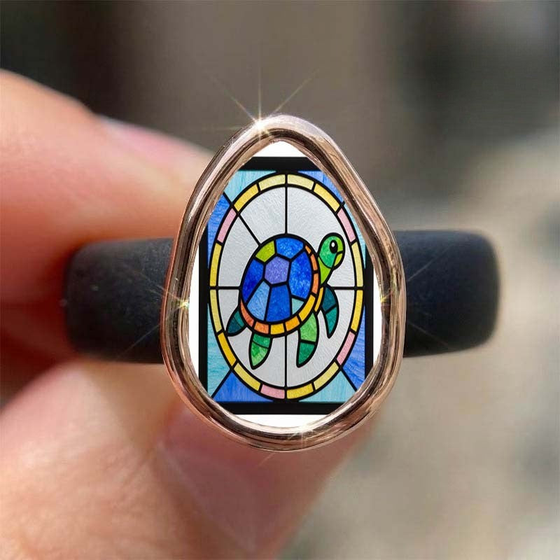 Stained Glass Turtle Ring