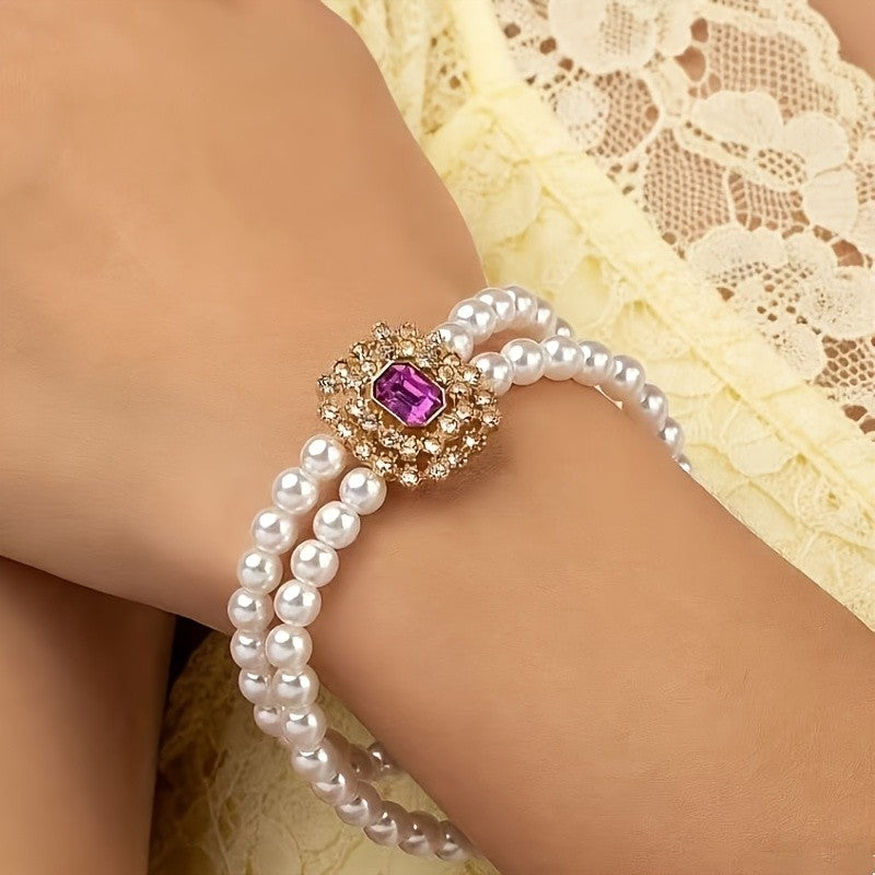 Gem Pearl Wrap Bracelet