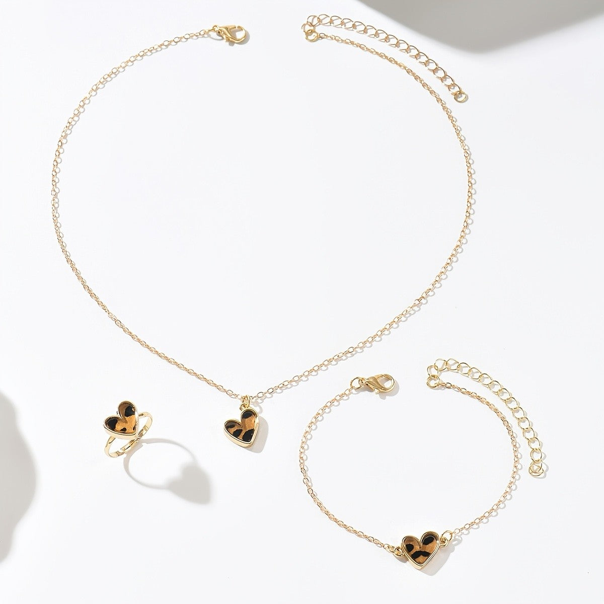Stylish Leopard Heart Jewelry Set