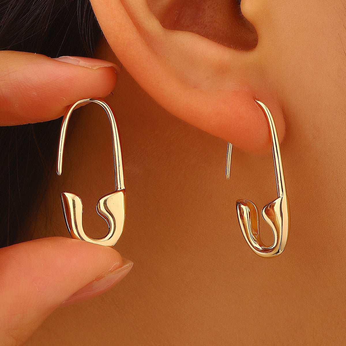 Safety Pin Hoop Earrings