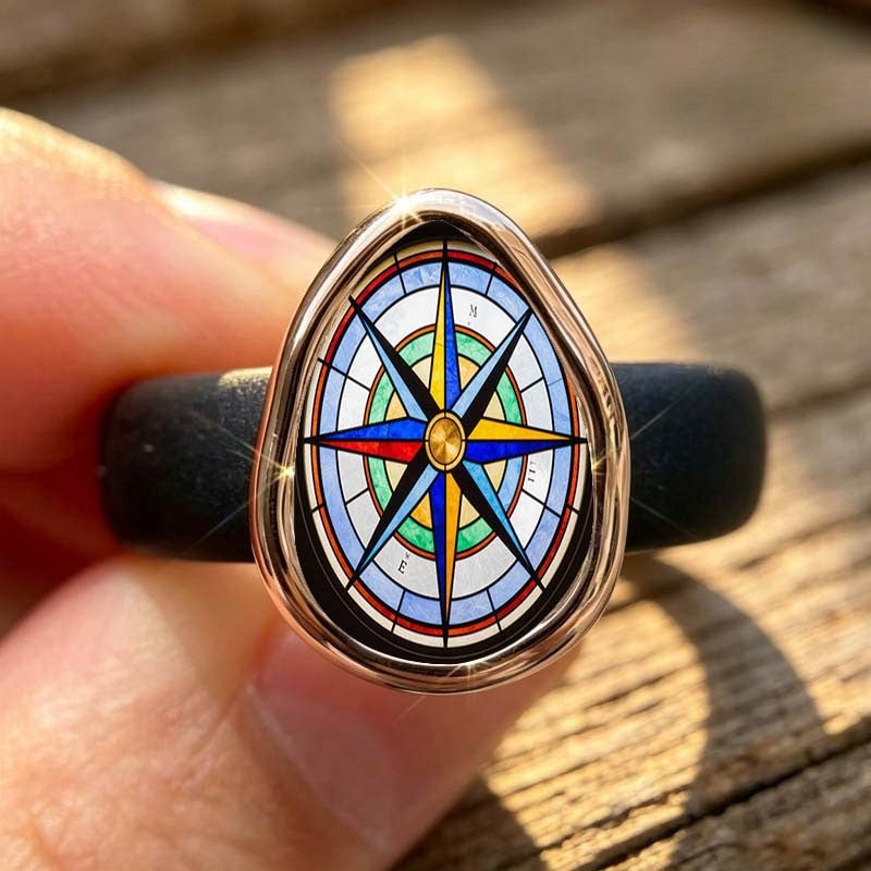 Colorful Compass Rose Ring