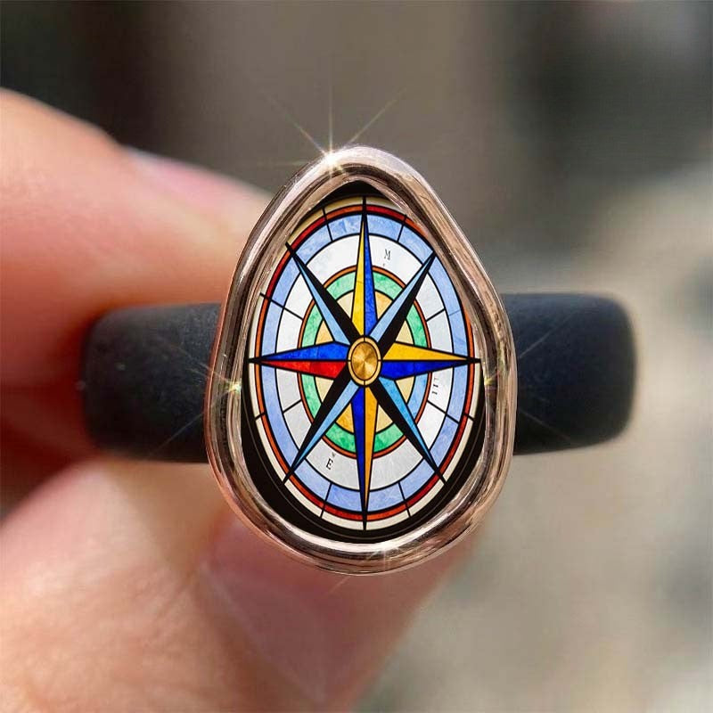 Colorful Compass Rose Ring