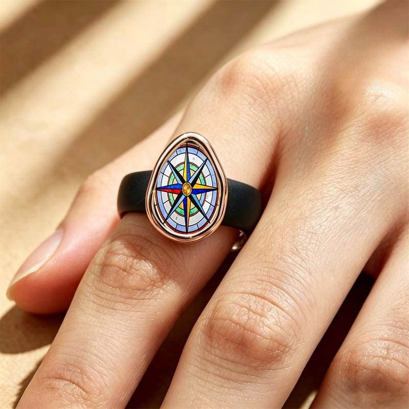 Colorful Compass Rose Ring