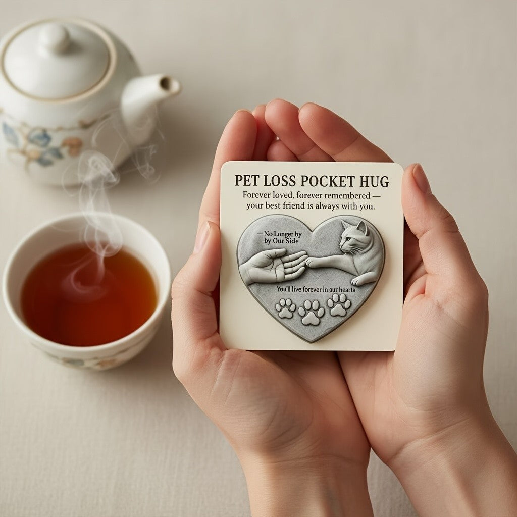 Heart Cat Memorial Pocket Hug